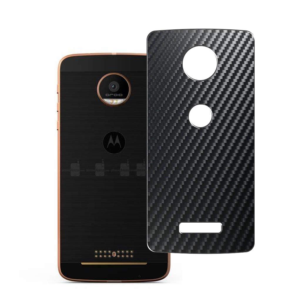 Vaxson 2-Pack Back Protector Film, compatible with Motorola Moto Z Force/Z Force Droid, Black Carbon Fiber Guard Cover Skin [Not Tempered Glass/Not Front Screen Protectors]
