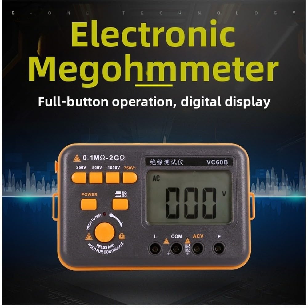 ReachMall Isolationsmessgerät VC60B 1000V Digital Megohmmeter