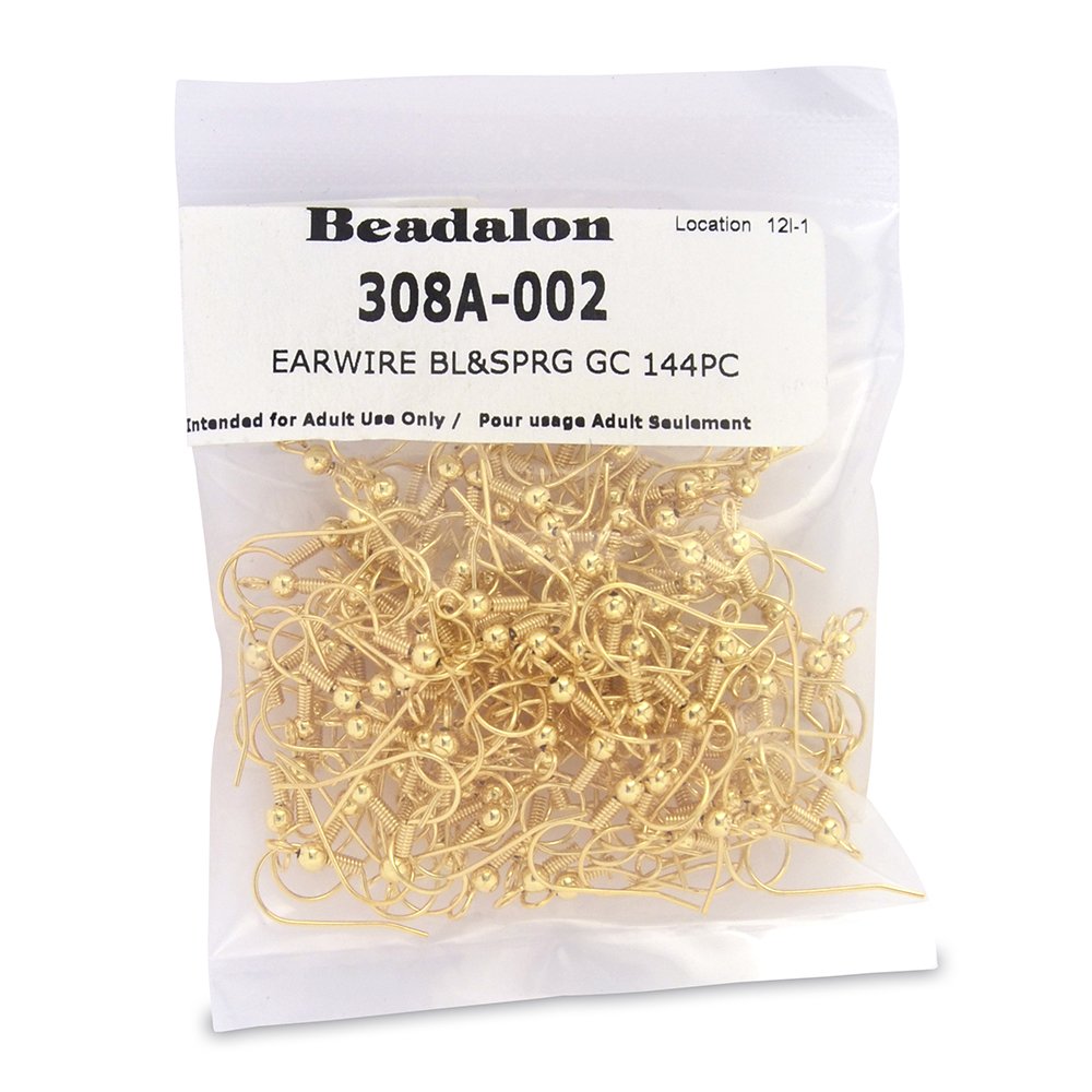 Boule et Ressort Oreilles Beadalon plaqué or sans nickel pour crochet et support boucle de oreille