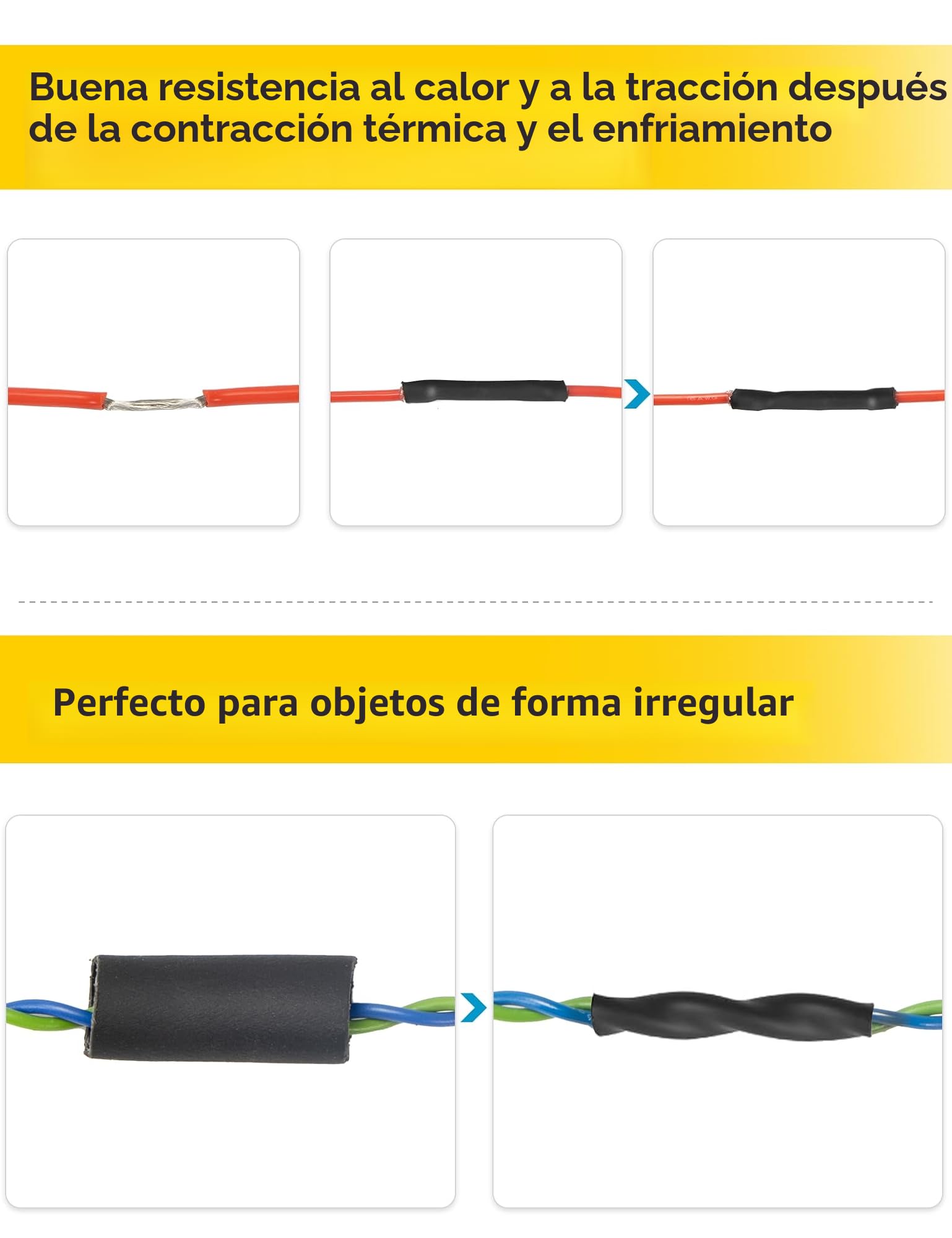 Tubo Termorretráctil 4:1 Ø12/16/20/32/40mm, 2m Tubo Termoretractil con Pegamento, Tubo Termorretráctil Negro (Ø12mm 2m)