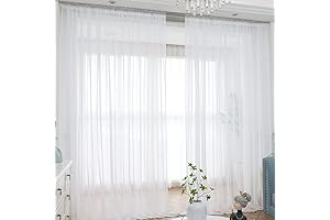 Window White Sheer Curtains 90 Inches Long