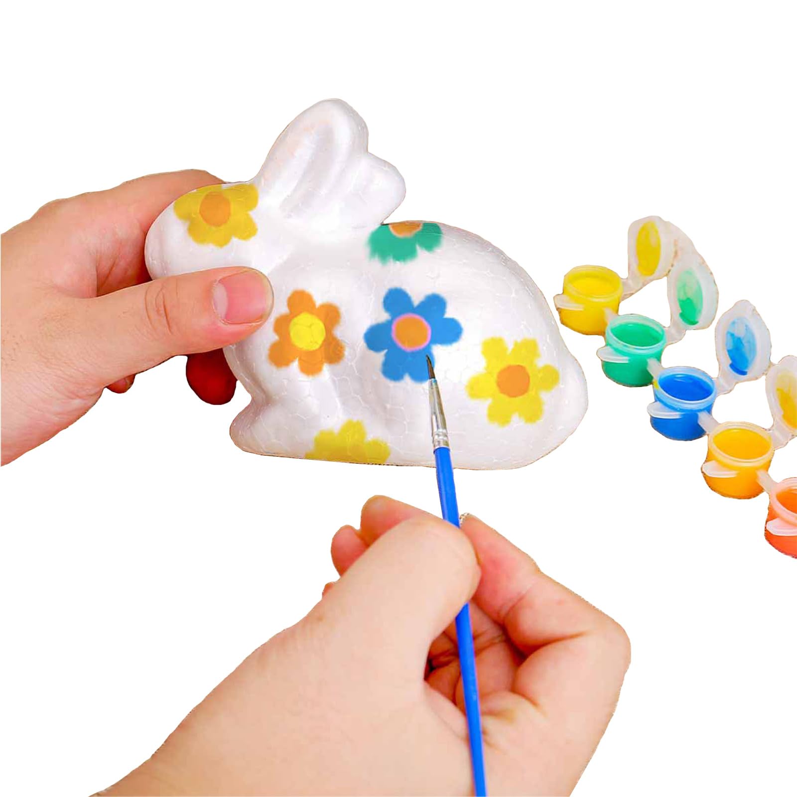 Rabbit Easter Eggs Painting Kits Spring Holiday Party Craft Decoration Supplies Decorative Foam for DIY Art Home Kitchen Garden Decor Accessories