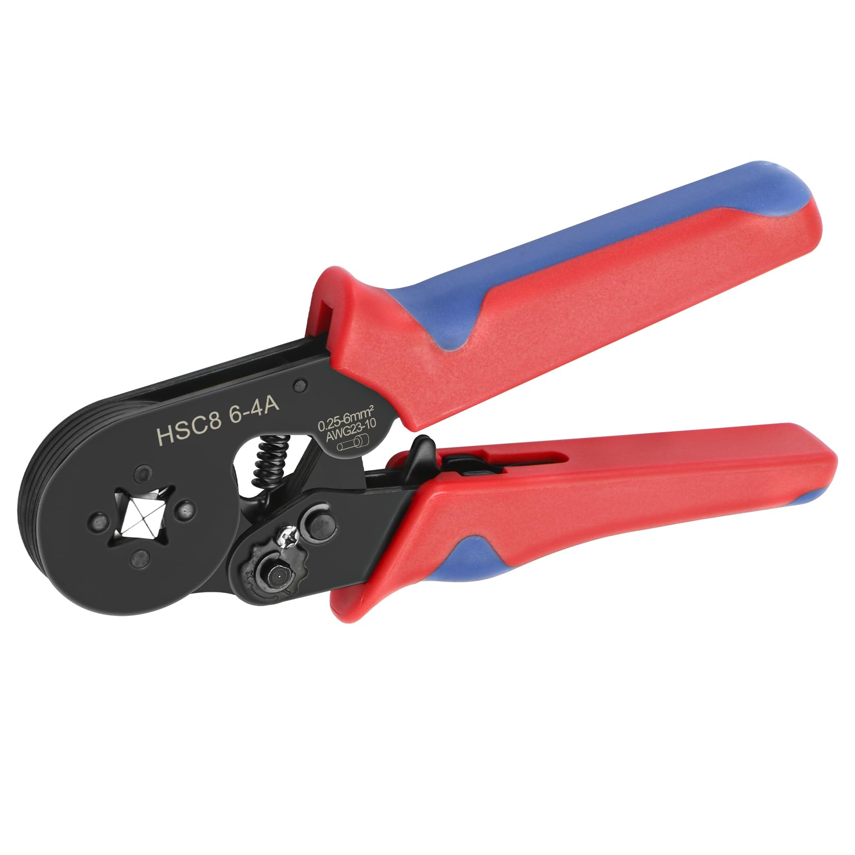 Heschen Crimper Plier HSC8 6-4A Mini Self-Adjustable Crimping Tools Use for 0.25-6.0 mm² (23-10 AWG) Square Ferrule Wire Cable End-Sleeves Red