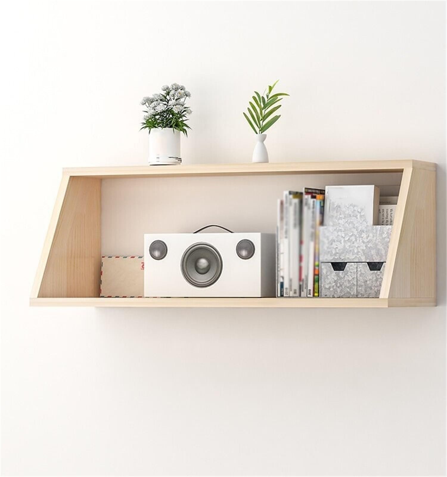 Organizzare Mensole sospese a 2 livelli montate a parete, mensole rustiche, scaffali for libri(Grande)