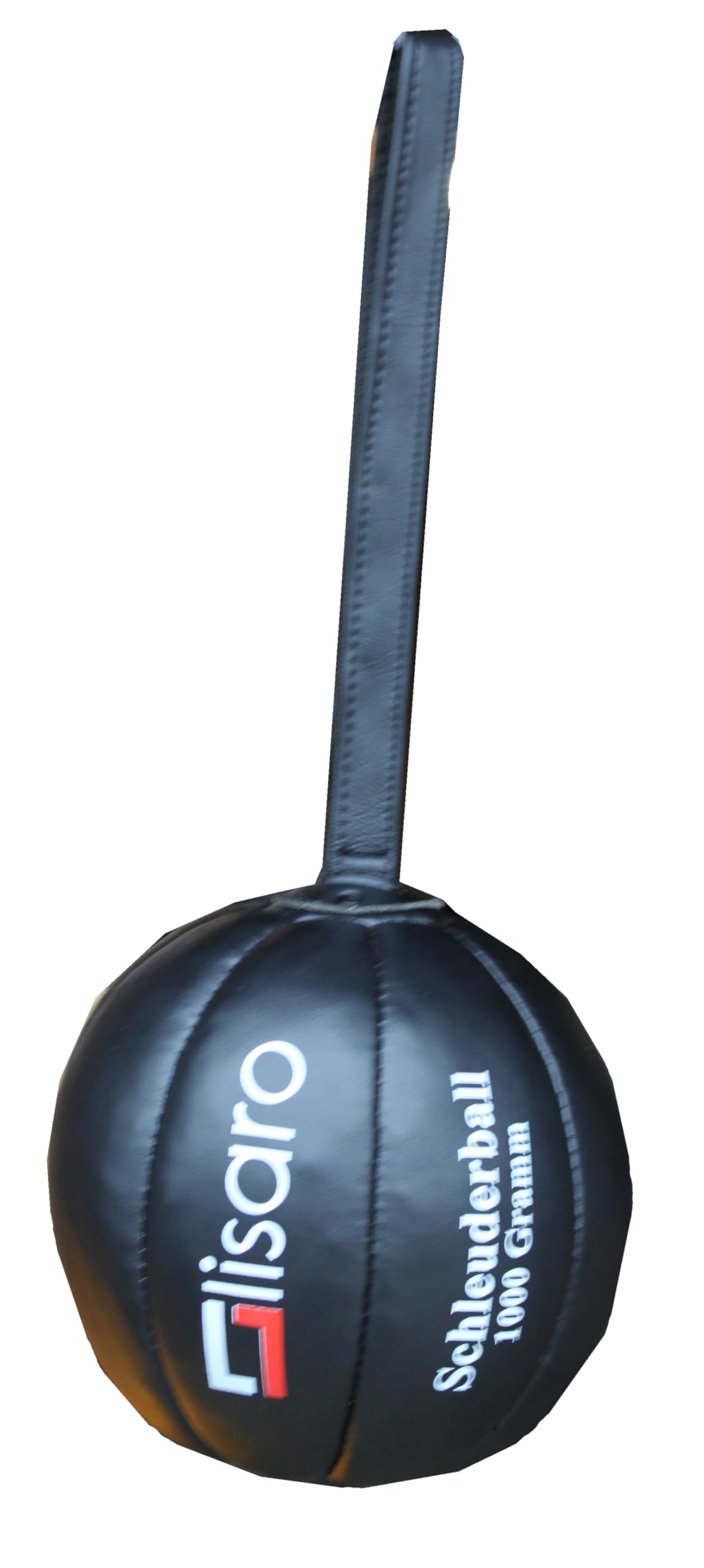 lisaro Piłka do rzucania ze skóry PU, kolor czarny, średnica ok. 18-20 cm. Rozmiar 1500 g