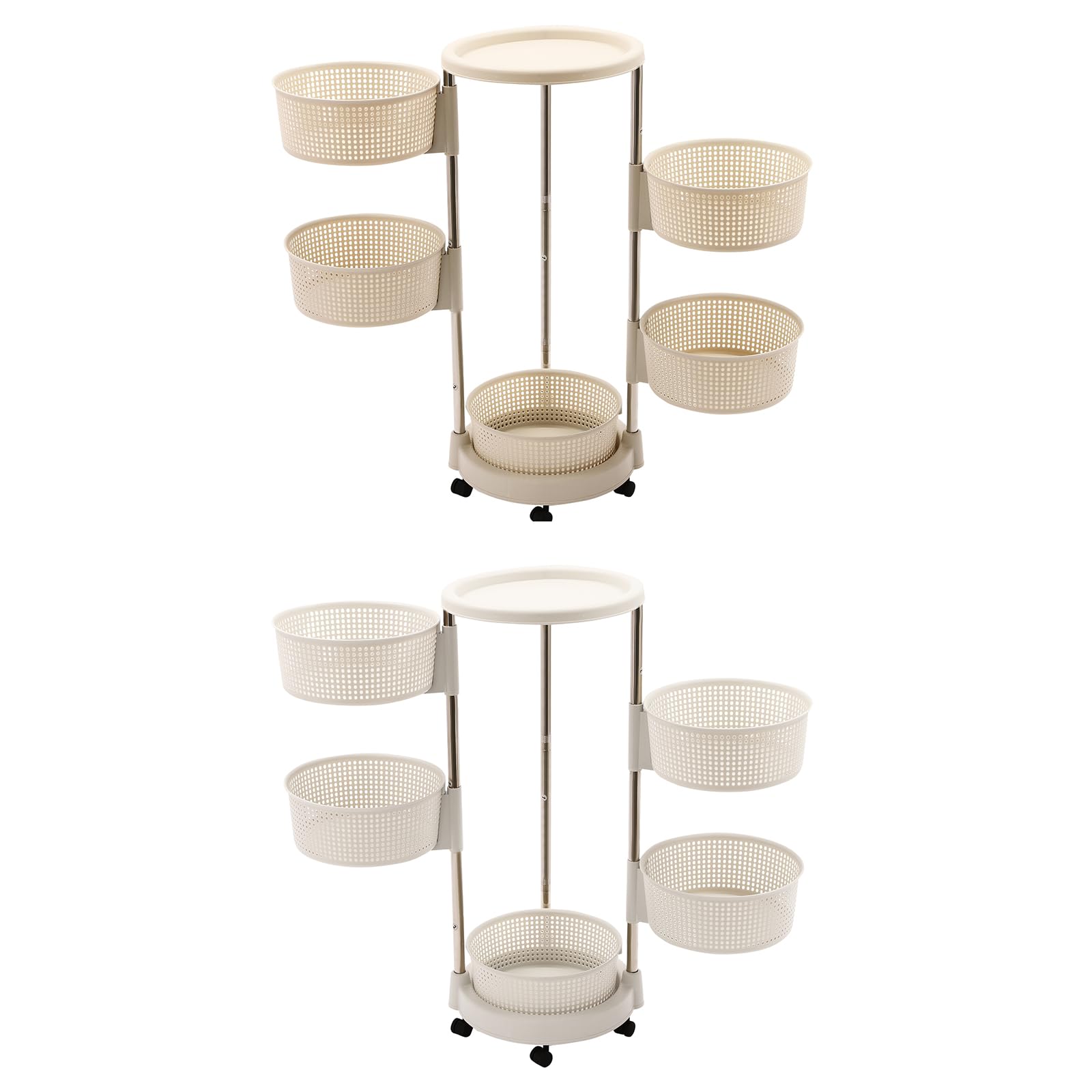 Küchenwagen,Kitchen organizer,Universall Multifunktionales Regal,Beweglicher Aufbewahrungswagen,5-Lagig Kreisförmig,Geeignet für Küche,Bad,Wohnzimmer