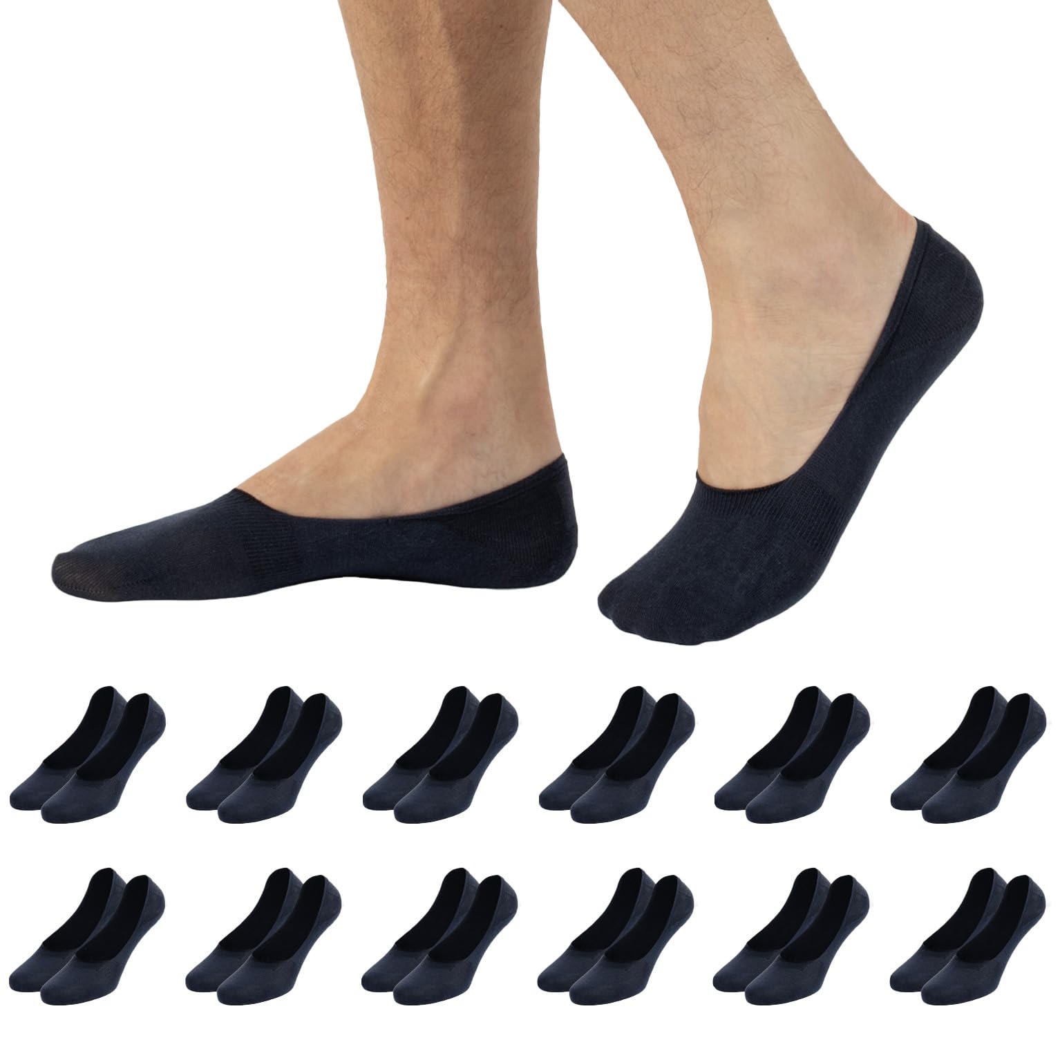 CALZITALY 6/12 Paar Füsslinge Unisex aus Baumwolle, Unsichtbare Sneakersocken für Mann und Frau, Made in Italy