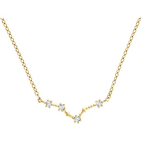 PAVOI 14K Gold Plated Astrology Constellation Horoscope Zodiac Necklace 16-18