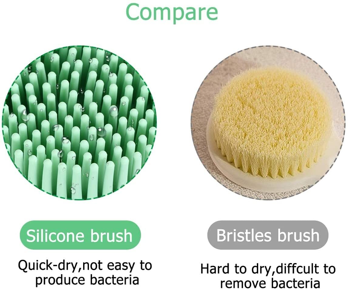 Cepillo de Doble Cara para baño, depurador de Espalda con Mango Largo, Herramientas de Limpieza exfoliantes con Ganchos, cepillos para baño y Cuerpo
