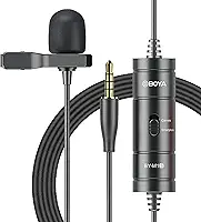 BOYA Microfone condensador omnidirecional de lapela profissional BY-M1S para iPhone, Android, smartphone, câmera DSLR, filmadoras, gravadores de áudio, gravação de laptop