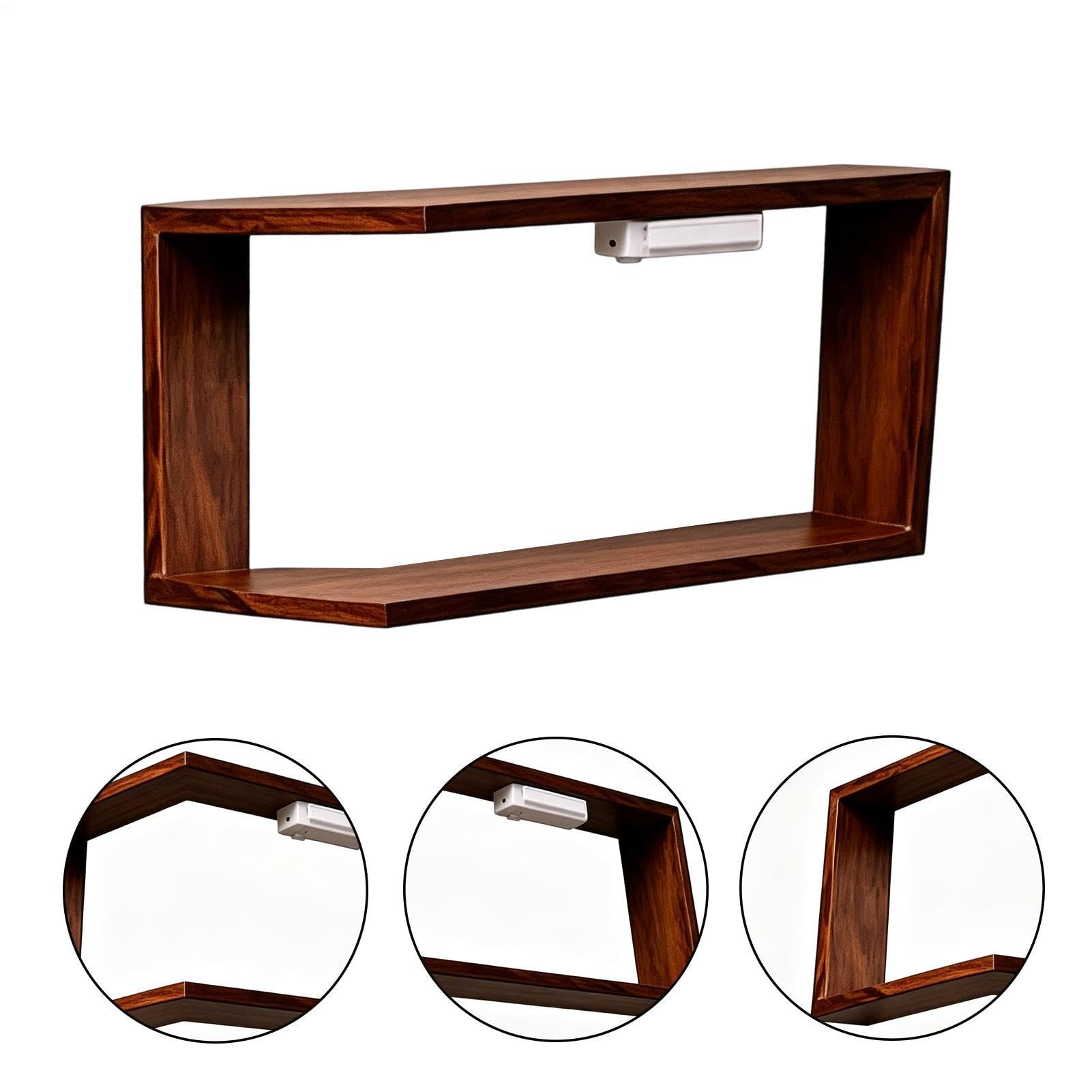 Mensole Angolari Sospese Organizer a forma di L con LED | Scaffale Angolare Flottante Per Soggiorno Camera Piante Foto Libri Ufficio