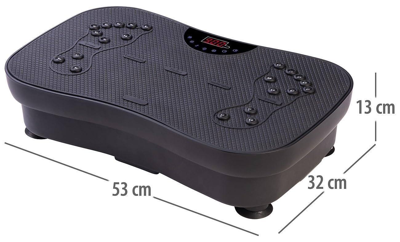 Newgen Medicals Heimtrainer: Vibrationsplatte mit 180 Stufen, LED-Display, Bluetooth & Lautsprecher (Fitness-Vibrationsplatte, Muskeltraining, Musik)