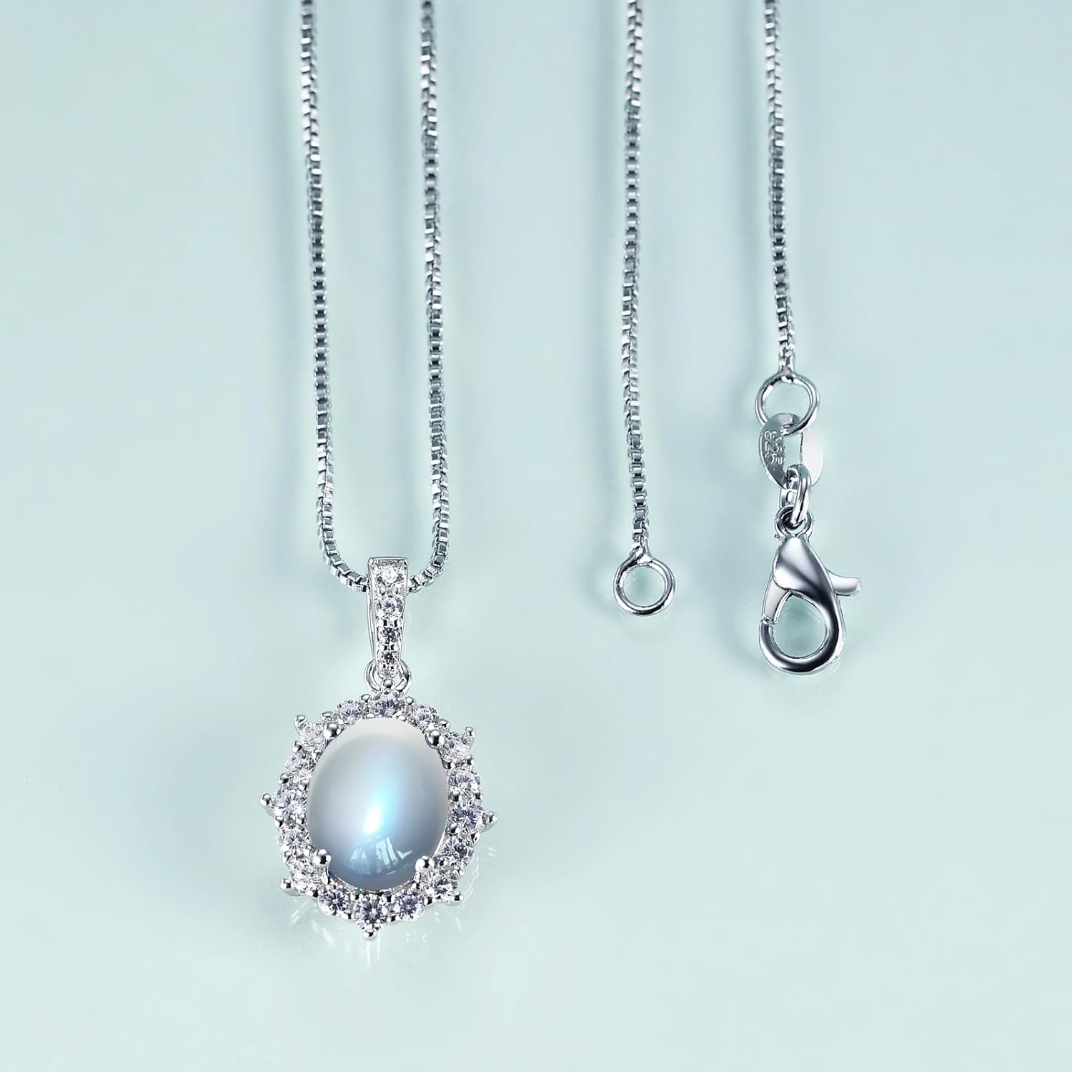 Gem's Beauty Moonstone Necklace New Beginnings Gift Meaningful Jewelry for Women Necklaces 925 Sterling Silver Moonstone Pendant Inspirational Gifts for Women-New2 - Image 3