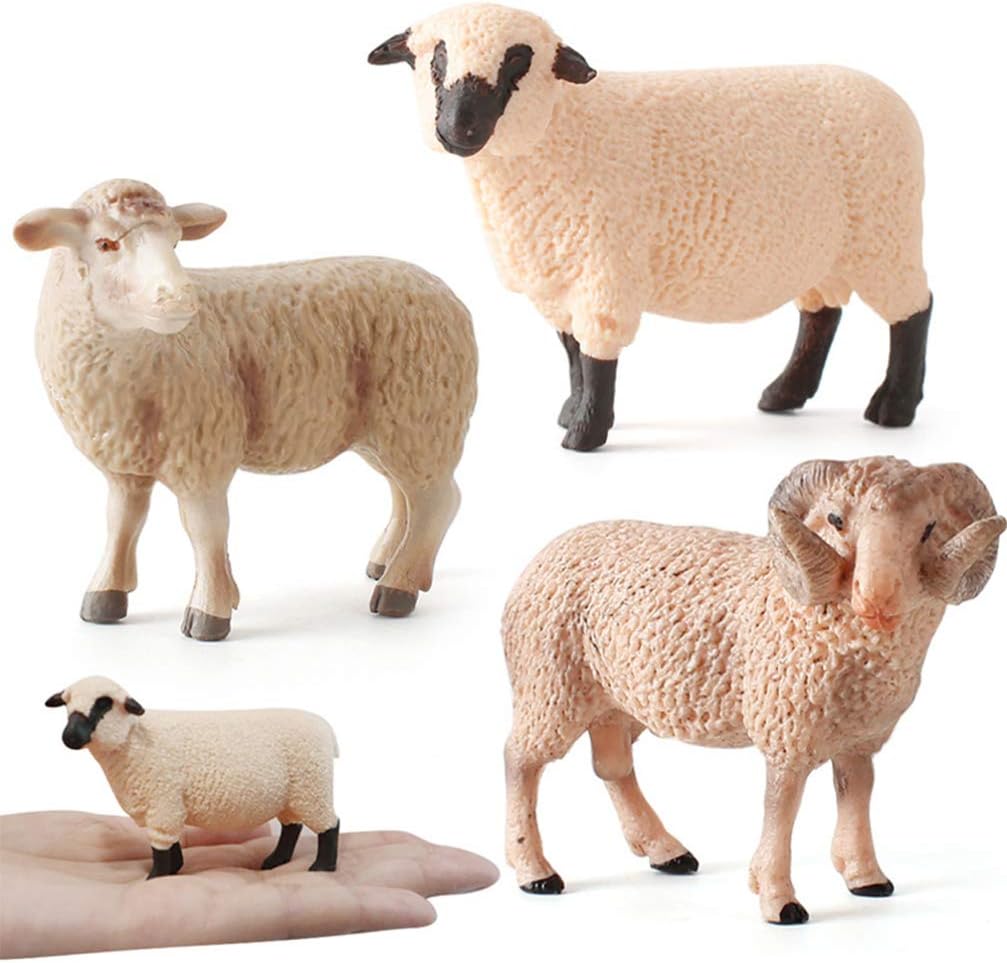 Kisangel Simulated Sheep Ornaments - Realistic Plastic Farm Sheep Model for Home Decor and Educational Play 3 34 X 2 55 X 1 10 Inch - Image 8