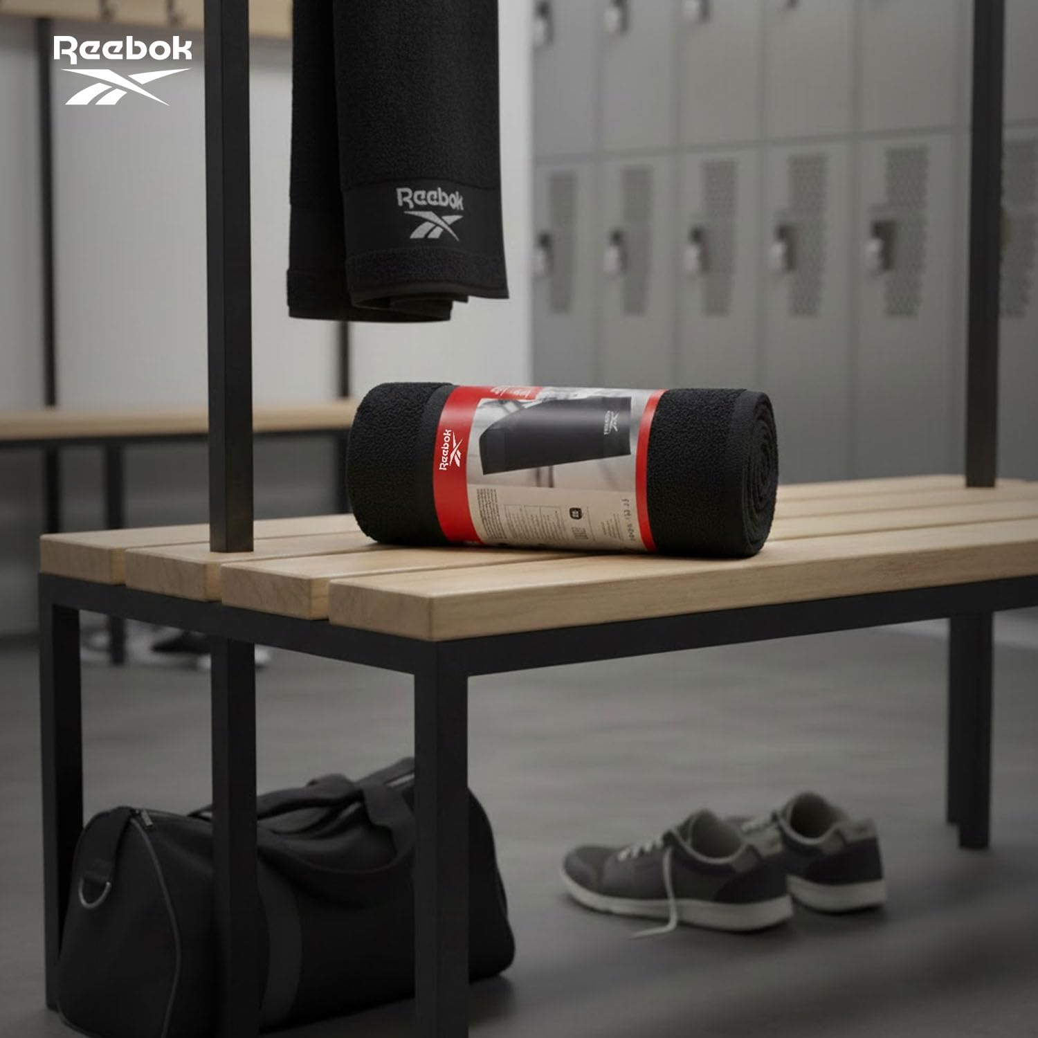 Reebok Toalla de Gimnasio Capri de Algodón 40x80 cm Negro