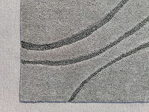 Image of Ocean Wave Modern Carpet for Living Room Bedroom and Hall Size (8 x 11) Feet Color Grey
