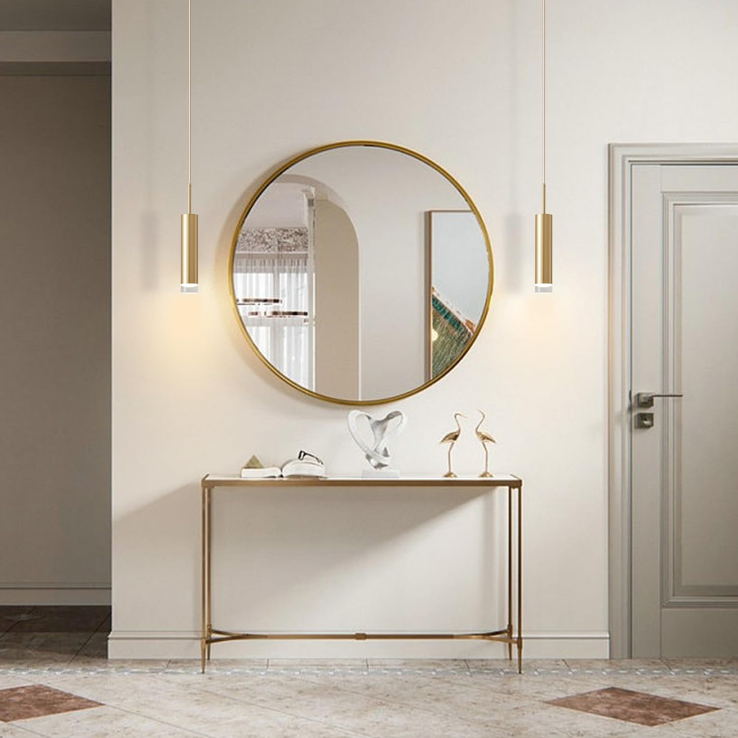 KCO Iluminación LED de oro mini lámpara colgante moderna cocina isla suspension luminaire cilindro pequeño colgante iluminación para dormitorio, comedor (dorado)