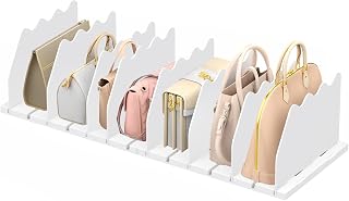 Ronlap Divisores de estantes, almacenamiento de bolsos, estante de armario, organizador de ropa ajustable, organizador de bolsos, para cocina, armario, baño, 8 piezas, color blanco