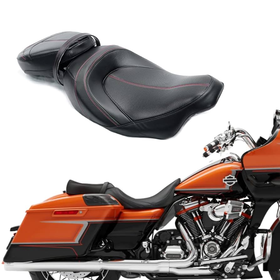 バイク　ソロシート　ハーレー Leather Motorcycles Seats Amazon.com: Low-Profile Leather Seat Pillion Passenger Rider