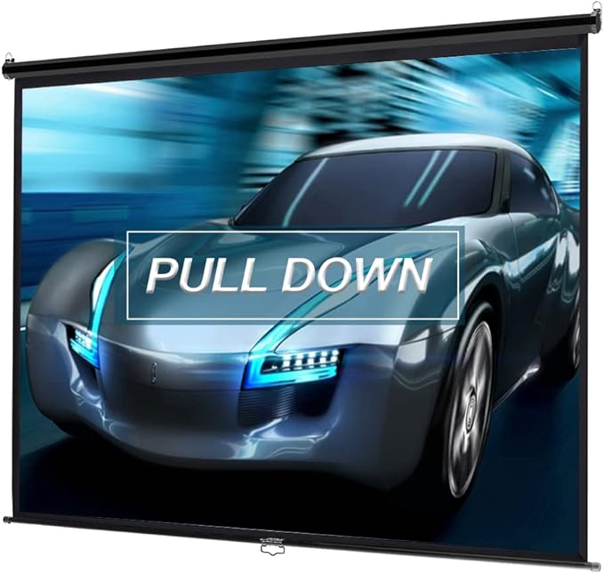 INMOZATA Projector Screen Pull Down 84 inch /165x124cm Projector Screen