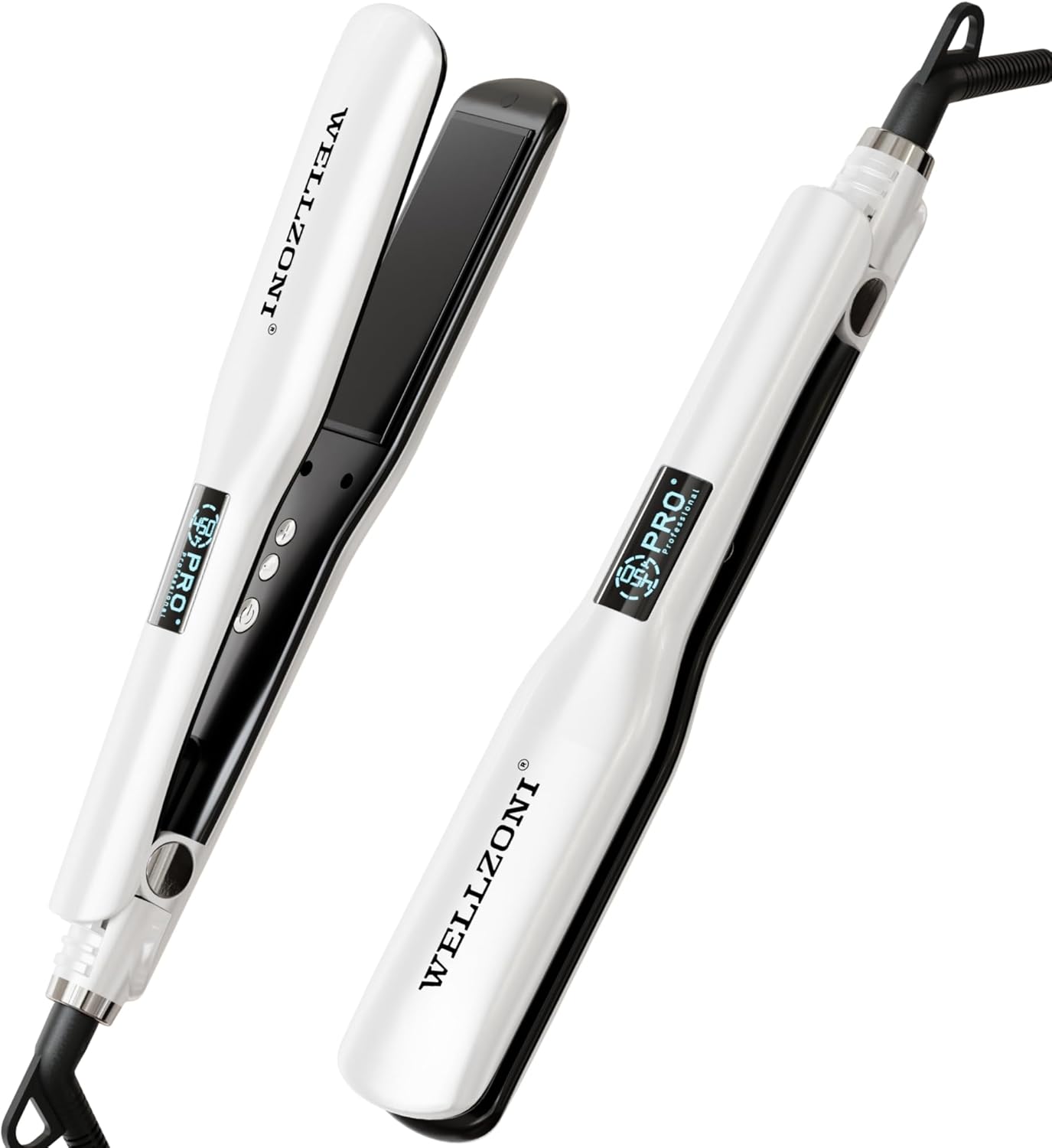 Flat Iron Hair Straightener 1.4 inch Wide Plate Straightener 15s Rapid Heating, 37 Levels Temperature 122-450℉, Wide Straightening for Short Long Black Hair