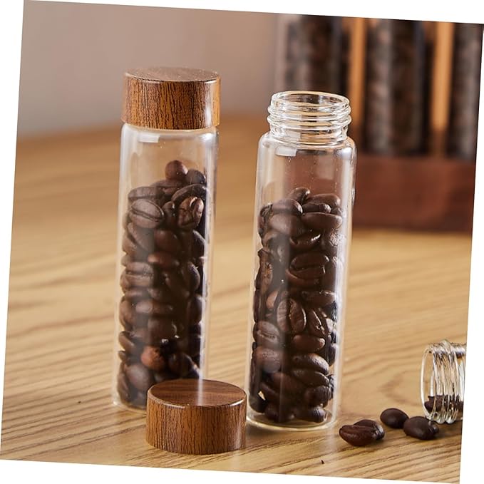 Juego de 6 Tubos de Vidrio para Café con Soporte de Madera miniatura 5