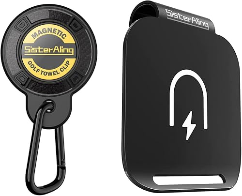 Miniatura 1 de Clip magnético (1 paquete) para toalla de golf y almohadillas de aterrizaje de metal (1 paquete) para bolsas de golf