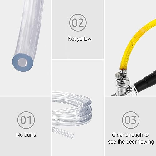 Miniatura 4 de Tubo de línea de cerveza MRbrew Homebrew de 10 pies, tubo de vinilo transparente de 316 pulgadas de diámetro interior, manguera de grado alimenticio