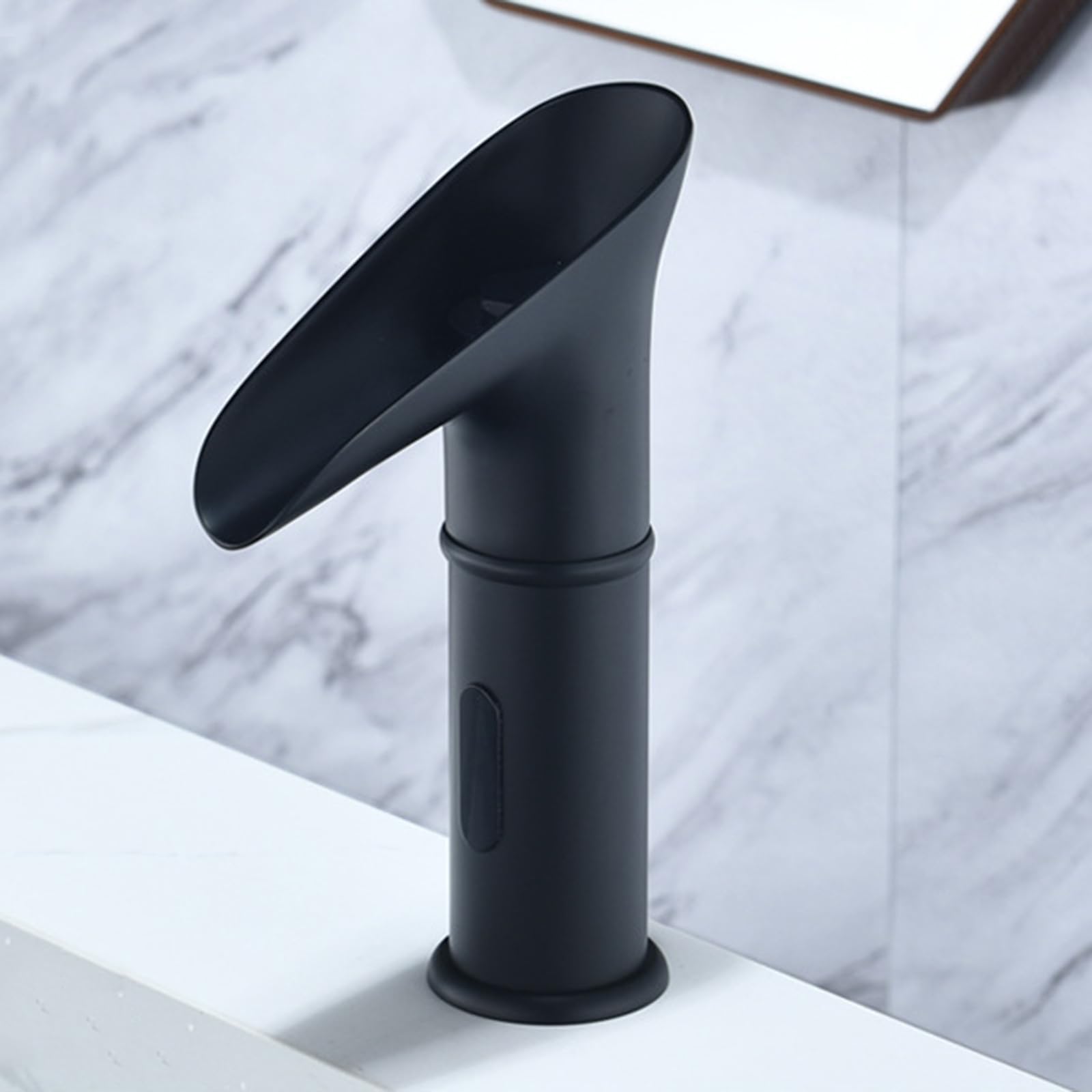 HCFYAUIS Bathroom Waterfall Mixer Tap Retro Touchless Bathroom Tap Black Temperature Controlled Discoloration Sensor Faucet