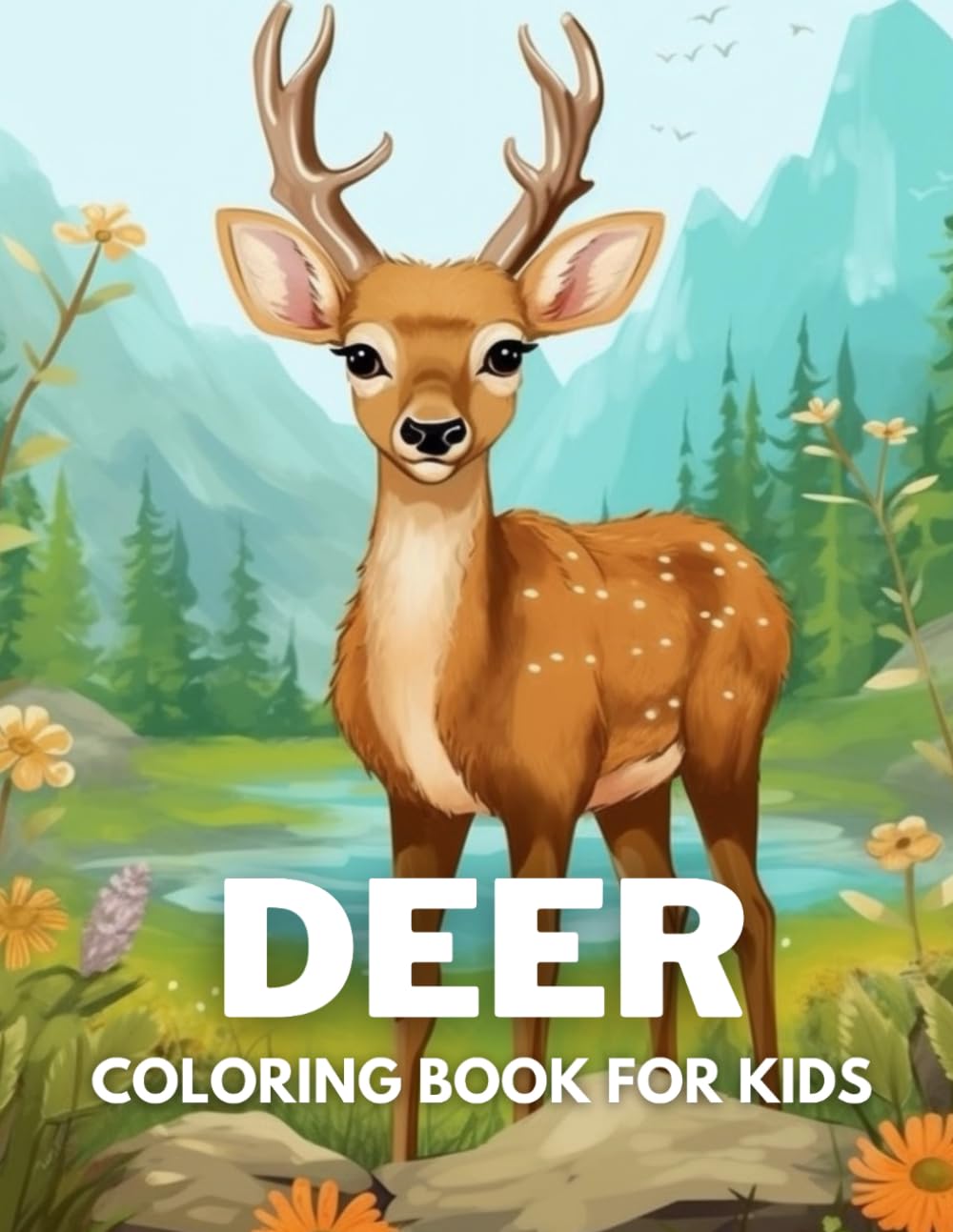 Deer Coloring Book For Kids: +40 Fun And Easy Drawings Of Cute Deer To Color For Kids, Boys And Girls Who Love Deer, Stressrelief Relaxing