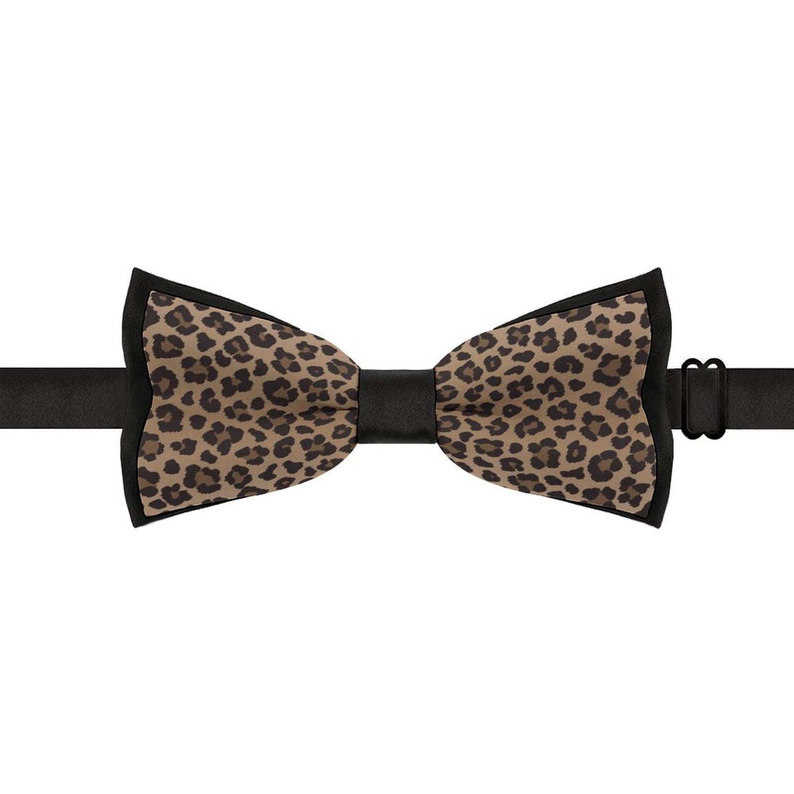 KWQDOZF Funny Leopard Animal Print Bow Tie for Men Adjustable Necktie Funny Tie Neck Ties for Weddings Party