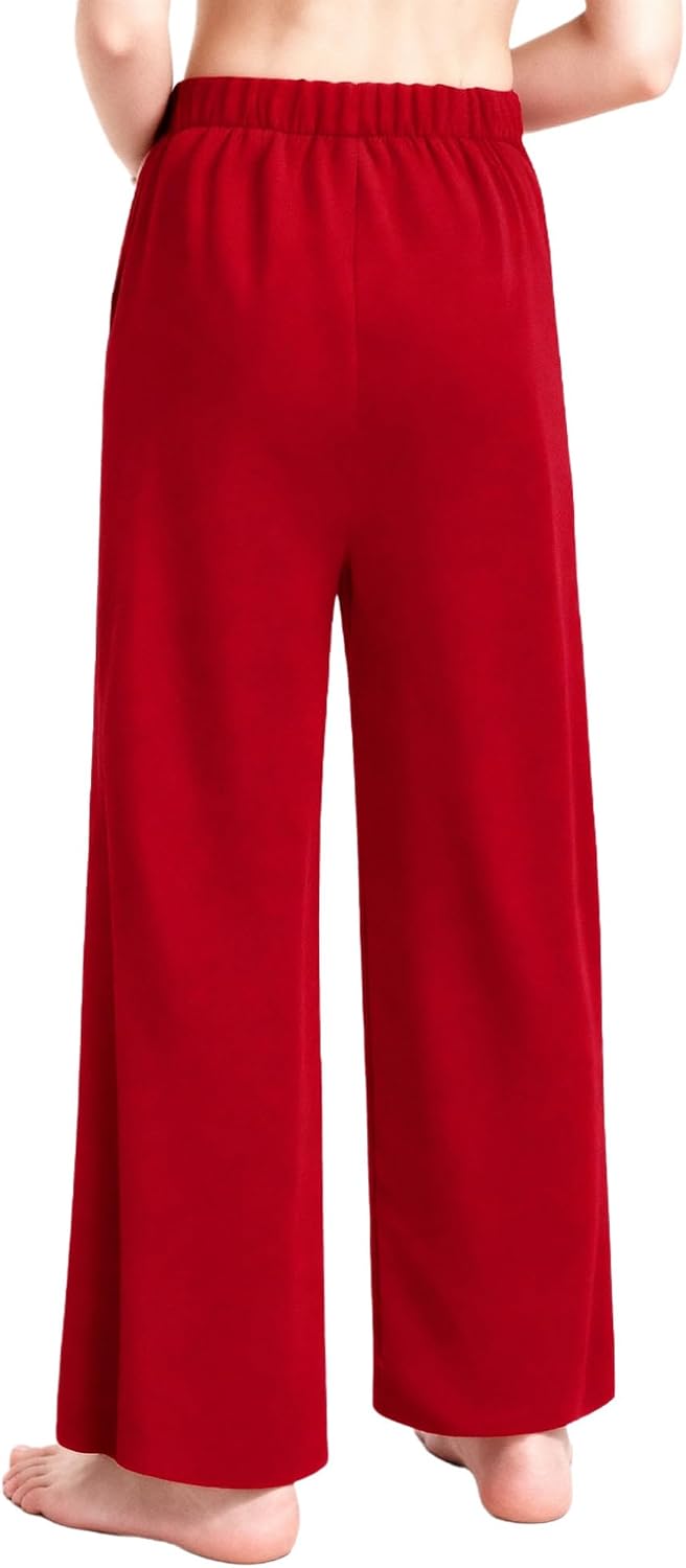ACSUSS Kids Boys Girls Praise Dance Pants Worship Palazzo Pants Church Liturgical Wide Leg Loose Trousers Bottoms