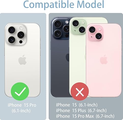 Miniatura 8 de Yiyahu Coloful - Funda para iPhone 15 Pro, translúcida mate para iPhone 15 Pro para mujeres, niñas, bonita funda a prueba de golpes para Apple