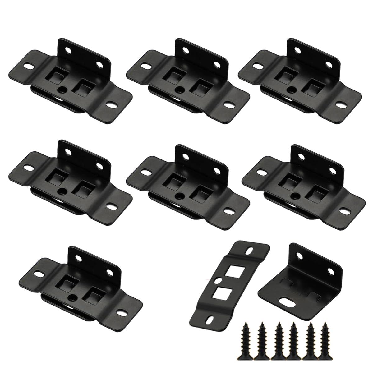 Photo 1 of 10 Pack Quick Fitting Furniture Joint Bracket, Duty Corner Brace Joint Right Angle Bracket, Stainless Steel Furniture Corner Connectors with Screws for Drawers, Cabinets, Tables, and Chairs (Black)