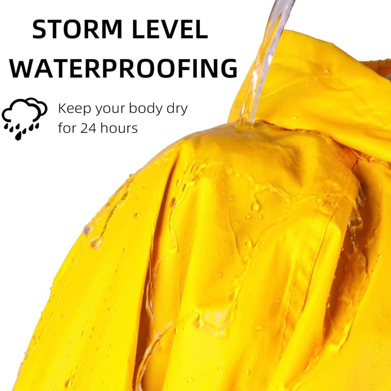 Coralrain Long Hooded Raincoat Safety Waterproof Emergency Rain Jacket Poncho for Men Women Adults - Image 2