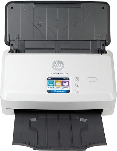 HP ScanJet Pro N4000 snw1, escáner rápido de 2 caras con alimentador automático de documentos, lo mejor para pequeñas empresas (6FW08A)