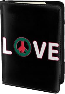 Bangladesh Bangladeshi Flag Peace Logo Love 5.5in Cowhide Passport Holder, Genuine Leather Travel Document Organizer, Durable Passport Case for Travel & Business
