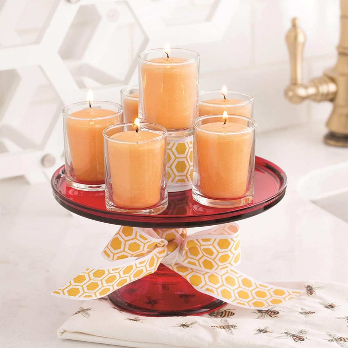 Root Candles Scented Votive Candles 20-Hour Beeswax Blend Premium Handcrafted Bulk Candle Pack, 18-Count Votives, Tangerine Lemongrass