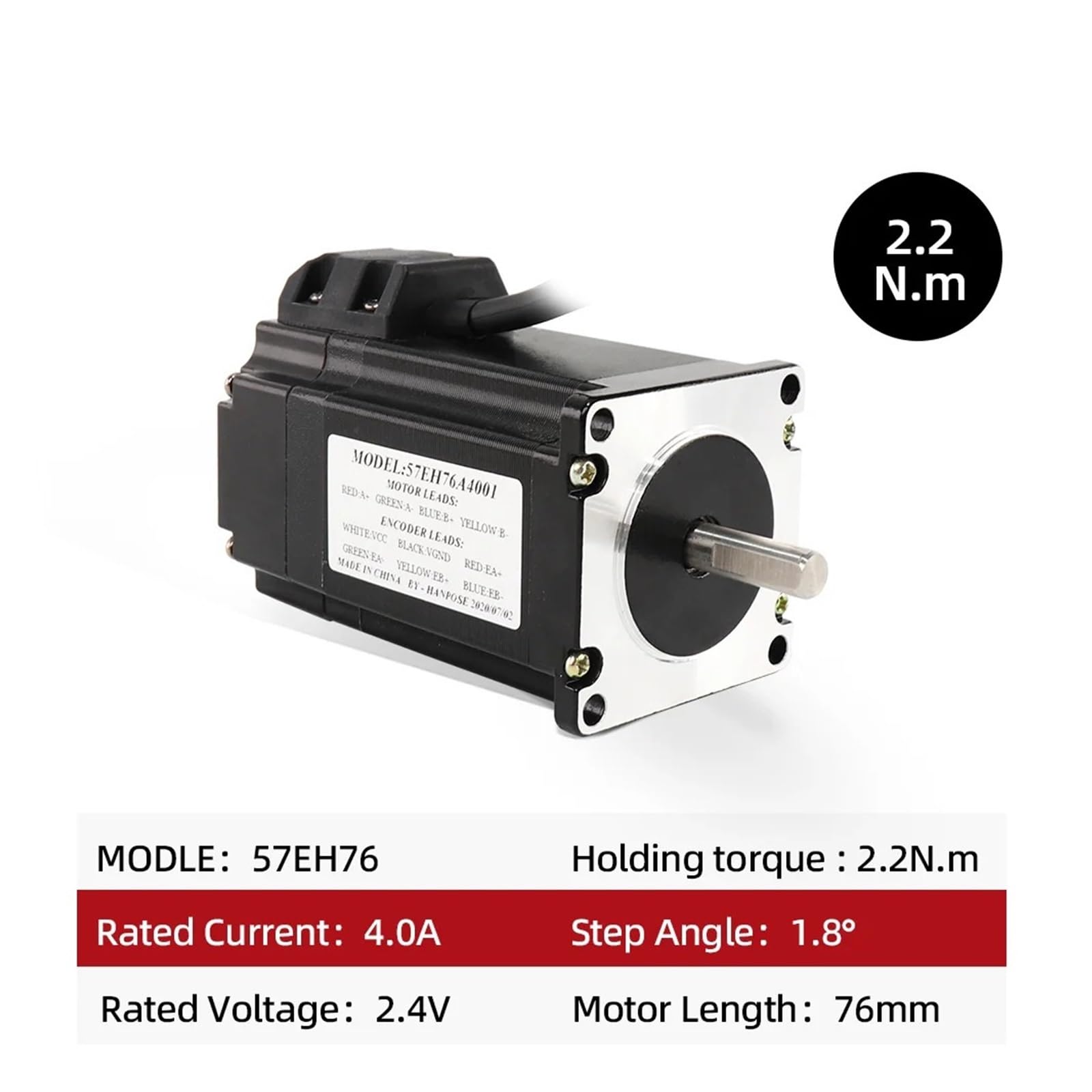 Schrittmotor-Treiber Hybrid-Schritt-Servomotor NEMA 23 4A 2,2 Nm Schrittmotor 57EH76A4001 + CL57 Closed-Loop-Servotreiber-CNC-Controller-Kit(57EH76-CL57 sets)