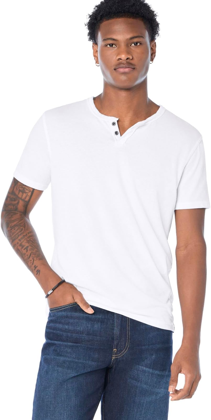 Men's Venice Burnout Notch Neck Tee Shirt