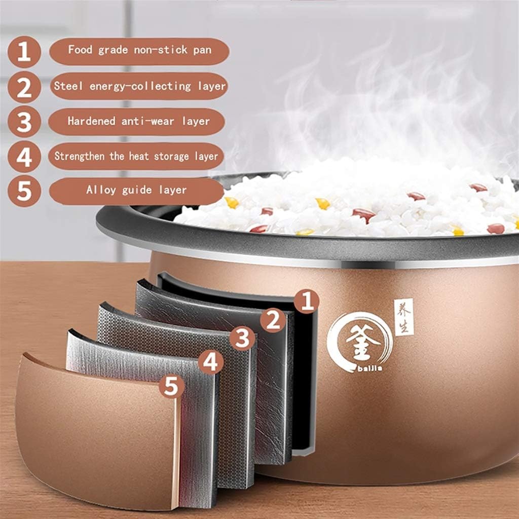 zsh Rice Cooker (2/3/4/5/6L), Intelligent Heat Preservation, Household Multifunctional Non-Stick Cookware, with Steamer, for 1-8 People (Size : 2L-400W)