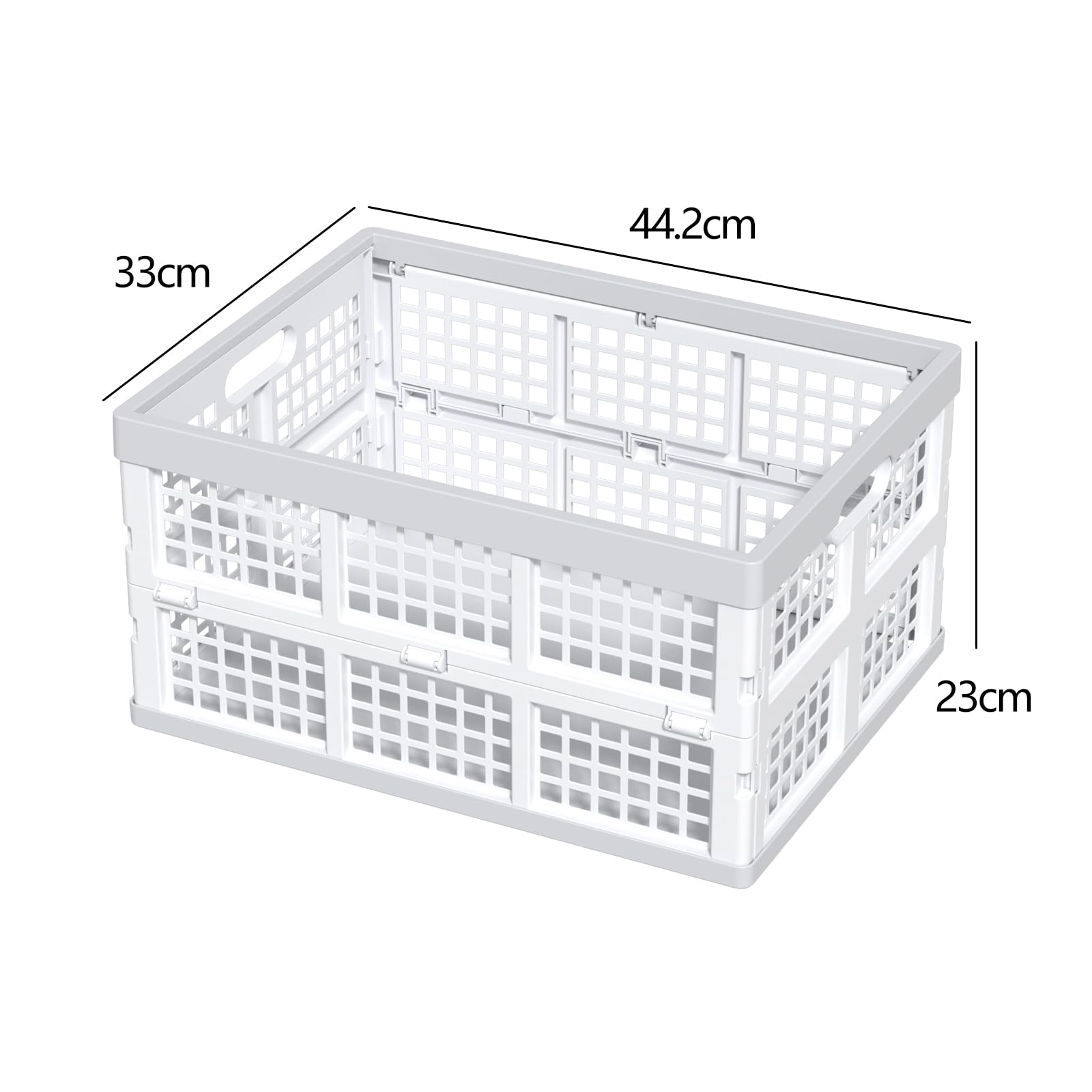 Casse pieghevoli impilabili in plastica, 30 l, set da 3