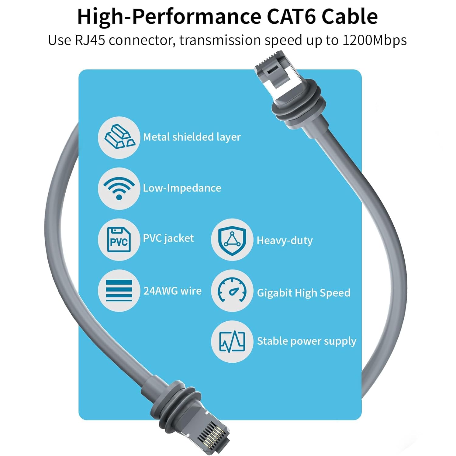 75FT Starlink Gen 3 Cable, Waterproof Satellite Replacement Standard V3 Cord, for Starlink Rectangular Satellite Gen 3 Cable Extension Accessories (75FT/23M)，Gray