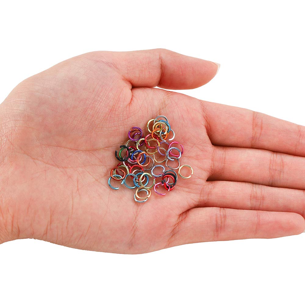 300pcs/lot 6 8 10 mm Aluminum Soft Open Jump Ring Split Rings Connectors for DIY Jewelry Making Findings Supplies Accessories (Light Green, 8.5mm)