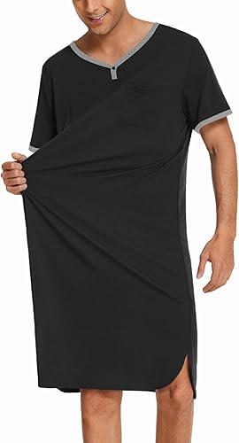 Miniatura 2 de Ekouaer - Camisón de dormir para hombre con manga corta y cómoda