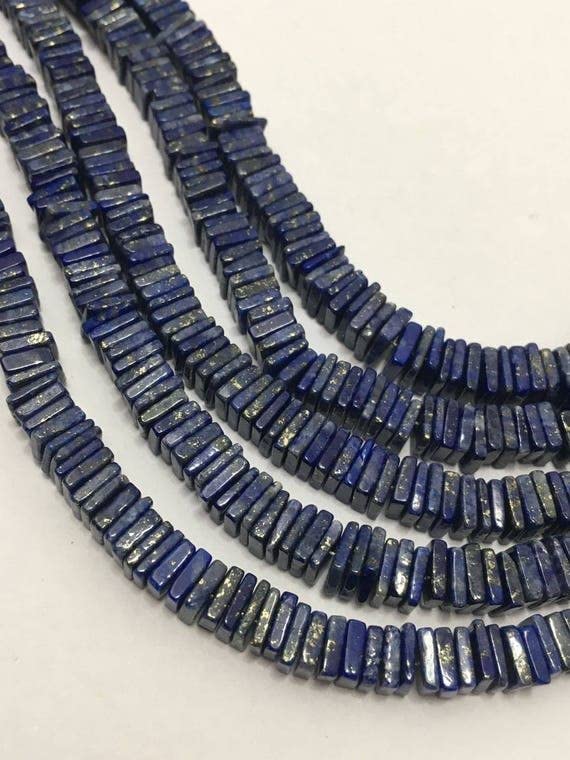 Gemstone beads lapis-lazuli 5-6mm perles semi-précieuses carrées bleues