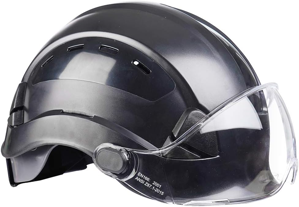 LOHASPRO Safety Hard Hat - Adjustable ABS Helmet with Visor - 6-Point Suspension, Perfect for Construction (Red smoked visor) - - 