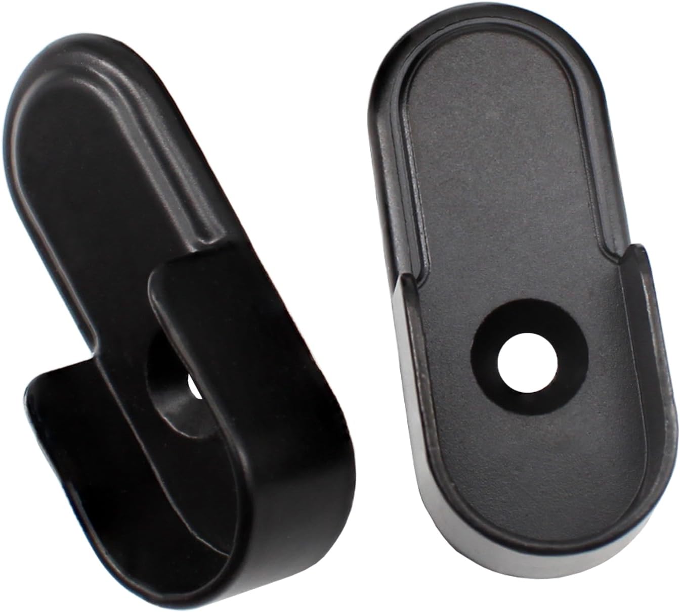 6 Pack Black Oval Closet Rod End Supports with Rear Pins, For 15x30mm Rod Bracket, With Mounting Screws, Heavy Duty Metal Rod Holders.