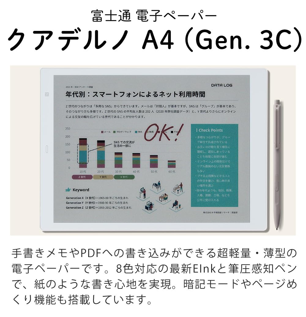 Amazon | 電子ペーパー クアデルノ A4型 QUADERNO A4 (Gen. 3C