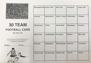 FOOTBALL SCRATCH CARDS 30 TEAMS PACK OF 100 FUNDRAISING SCRATCH CARDS